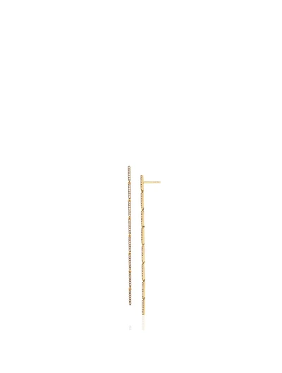 14K Gold Multi Bar Drop Earrings With Diamonds