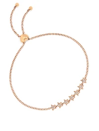 Mini 14K Gold Star Bolo Bracelet With Diamonds