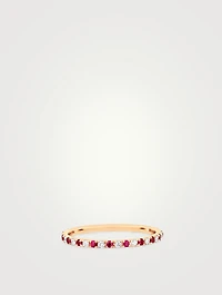 14K Gold Eternity Ring With Diamonds And Rubies