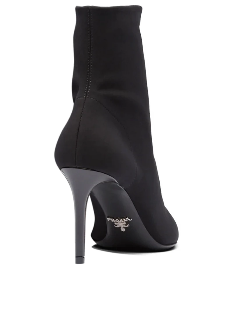 Technical Fabric Heeled Ankle Boots
