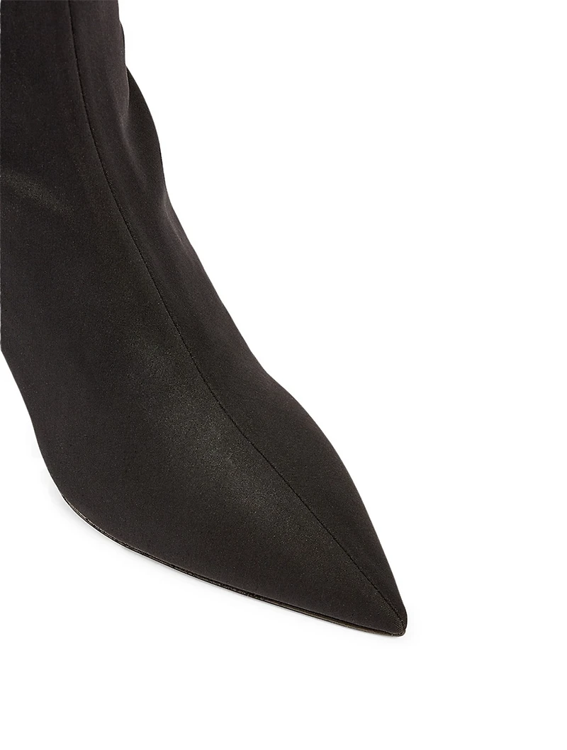 Technical Fabric Heeled Knee-High Boots