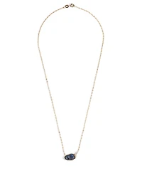 14K Gold Necklace With Labradorite And Diamonds