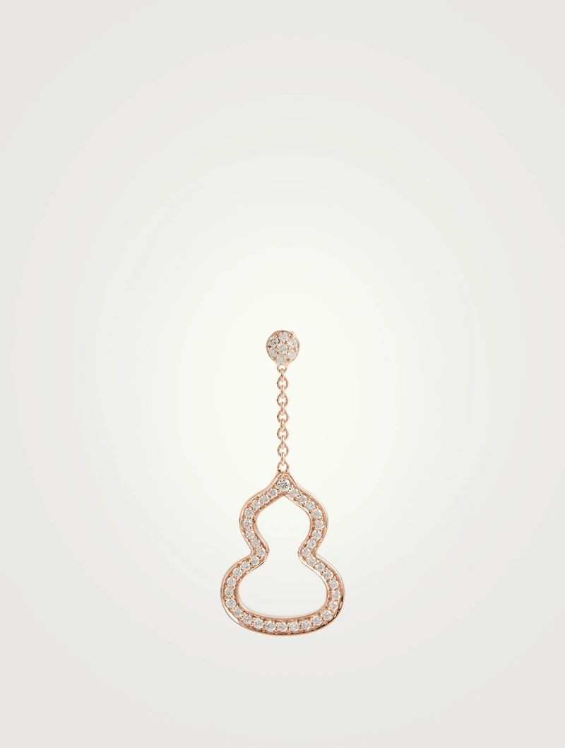 Small Wulu 18K Rose Gold Drop Earring With Diamonds