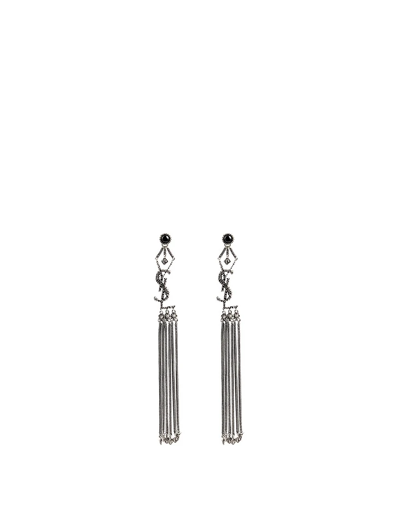 YSL Monogram Tassel Drop Earrings