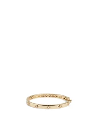 14K Gold Evil Eye Bangle Bracelet With Diamonds