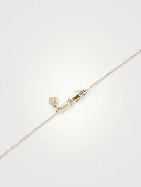 14K Gold Mizpah Left Evil Eye Heart Necklace With Diamonds