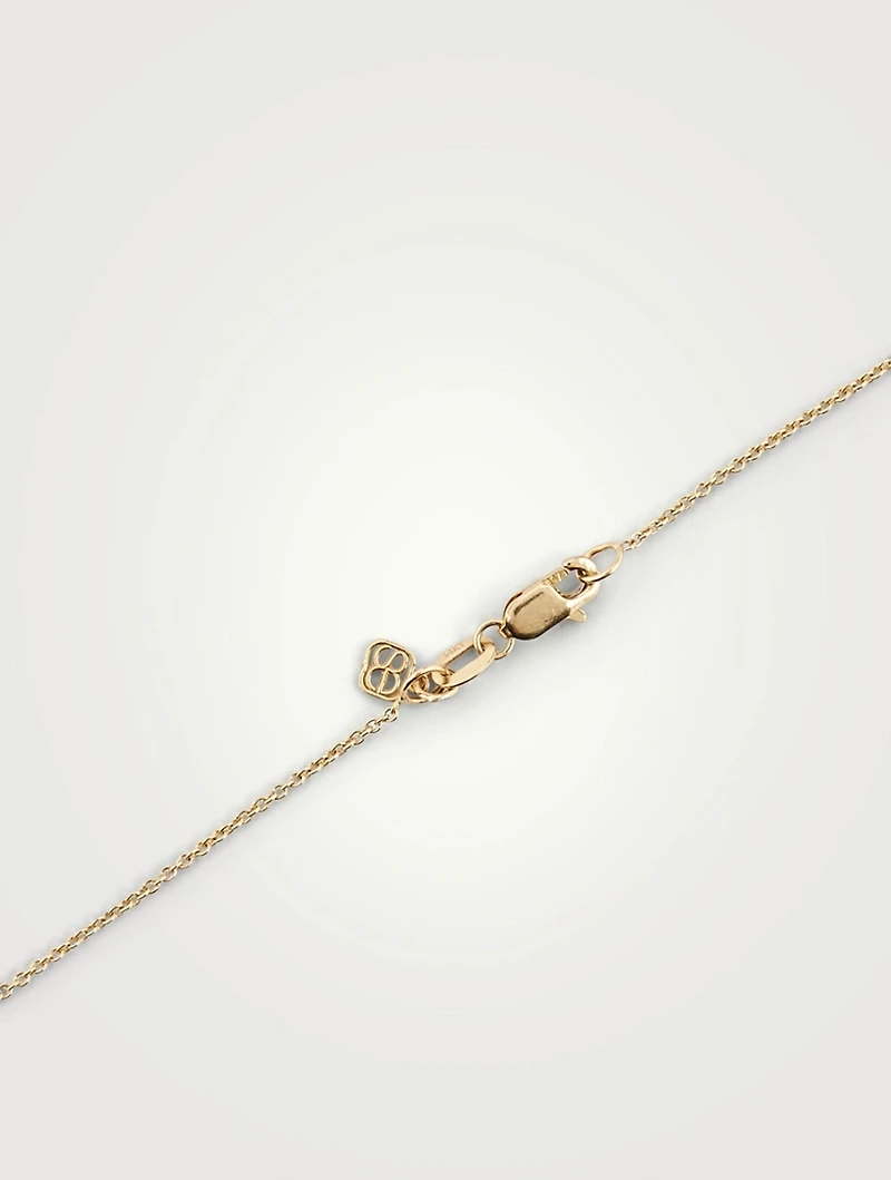 14K Gold Mizpah Right Evil Eye Heart Necklace With Diamonds