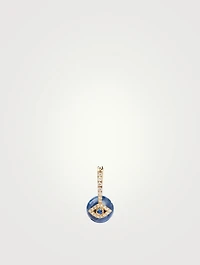 14K Gold Evil Eye Bead Earring With Diamonds