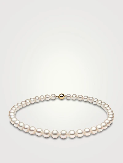 18K White Gold Pearl Necklace