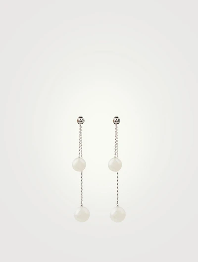 18K White Gold Pearl Front-To-Back Earrings
