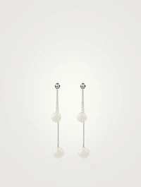 18K White Gold Pearl Front-To-Back Earrings