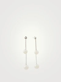 18K White Gold Pearl Front-To-Back Earrings