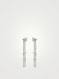 18K White Gold Freshwater Pearl And Diamond Earrings