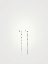 18K White Gold Freshwater Pearl And Diamond Earrings