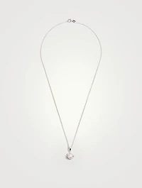 18K White Gold Pearl And Diamond Pendant