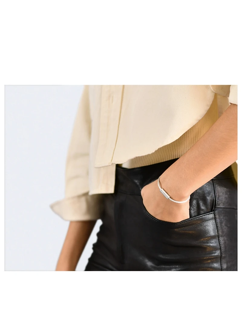 9g Brushed Sterling Silver Cable Bracelet