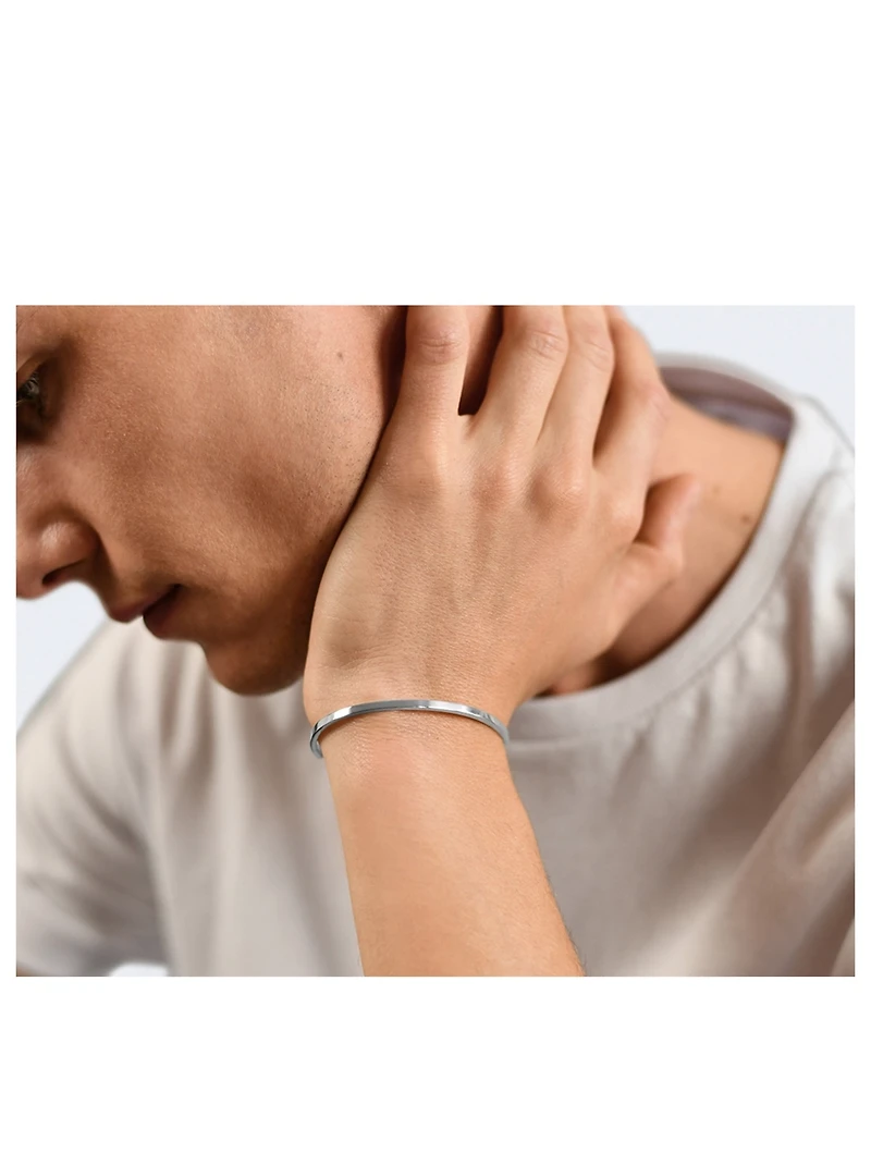 7g Polished Sterling Silver Ribbon Bracelet