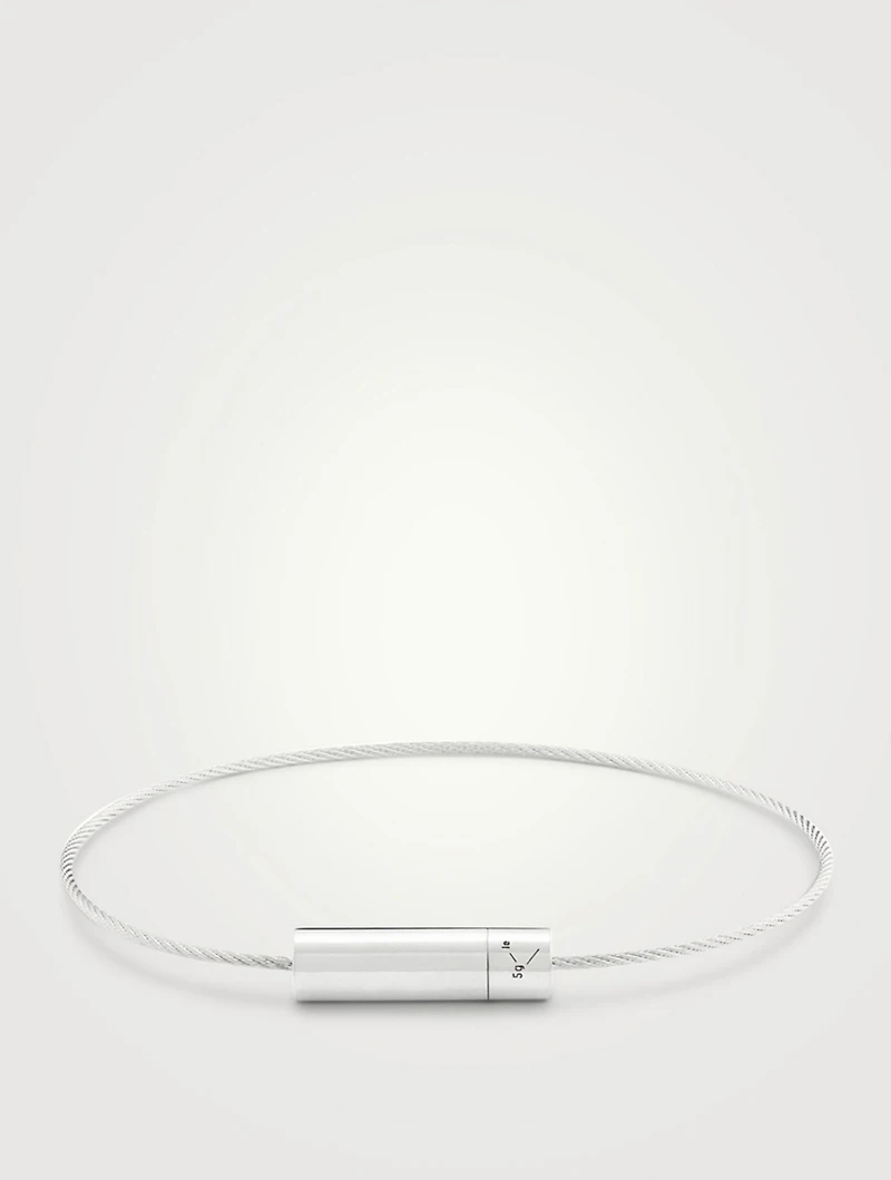 5g Polished Sterling Silver Cable Bracelet