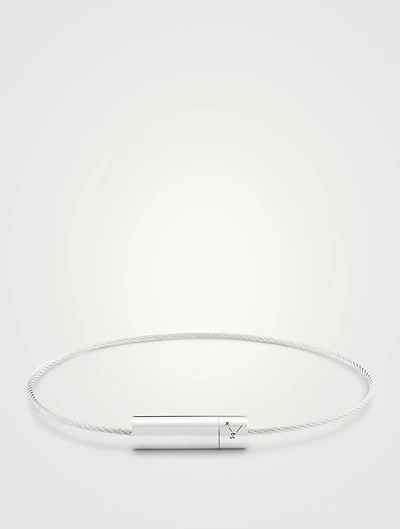 5g Polished Sterling Silver Cable Bracelet