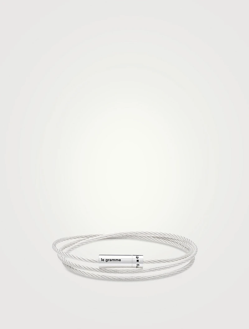 11g Polished Sterling Silver Triple Cable Bracelet