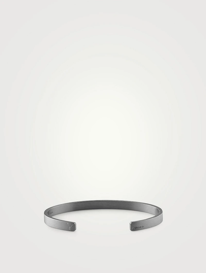 15g Brushed Black Sterling Silver Ribbon Bracelet