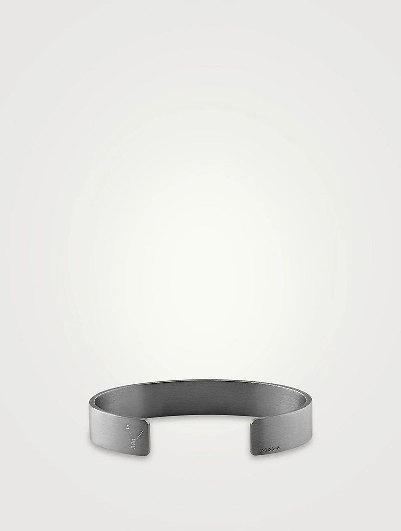 33g Brushed Black Sterling Silver Ribbon Cuff Bracelet
