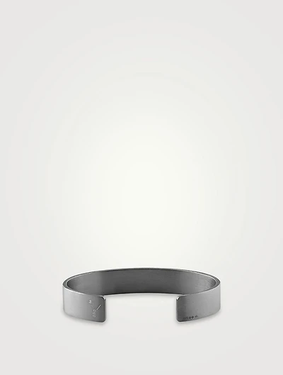 33g Brushed Black Sterling Silver Ribbon Cuff Bracelet