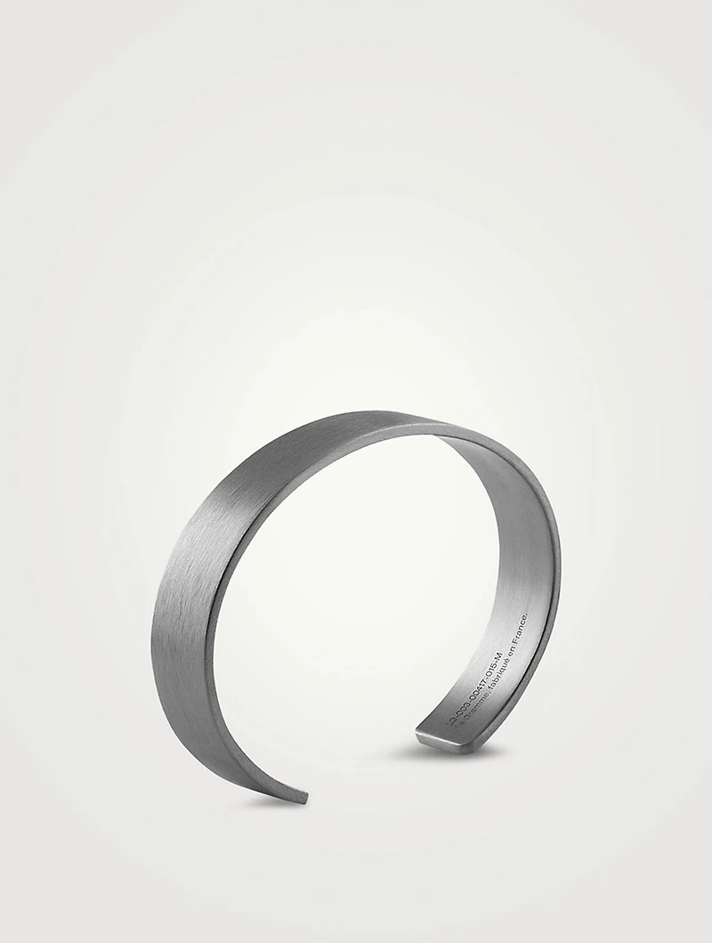 33g Brushed Black Sterling Silver Ribbon Cuff Bracelet