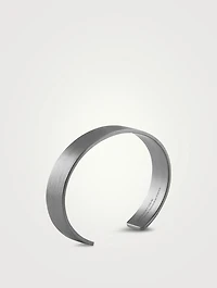 33g Brushed Black Sterling Silver Ribbon Cuff Bracelet