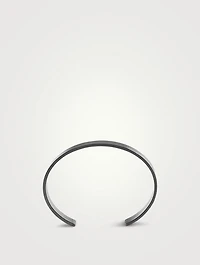 33g Brushed Black Sterling Silver Ribbon Cuff Bracelet