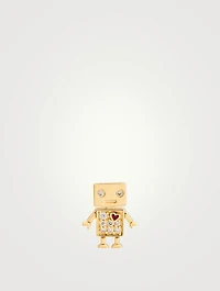 Robot Stud Earring With Diamonds