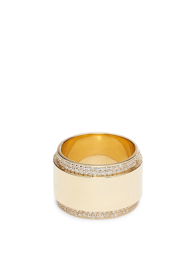 Grande 18K Gold Promise Band With Diamonds
