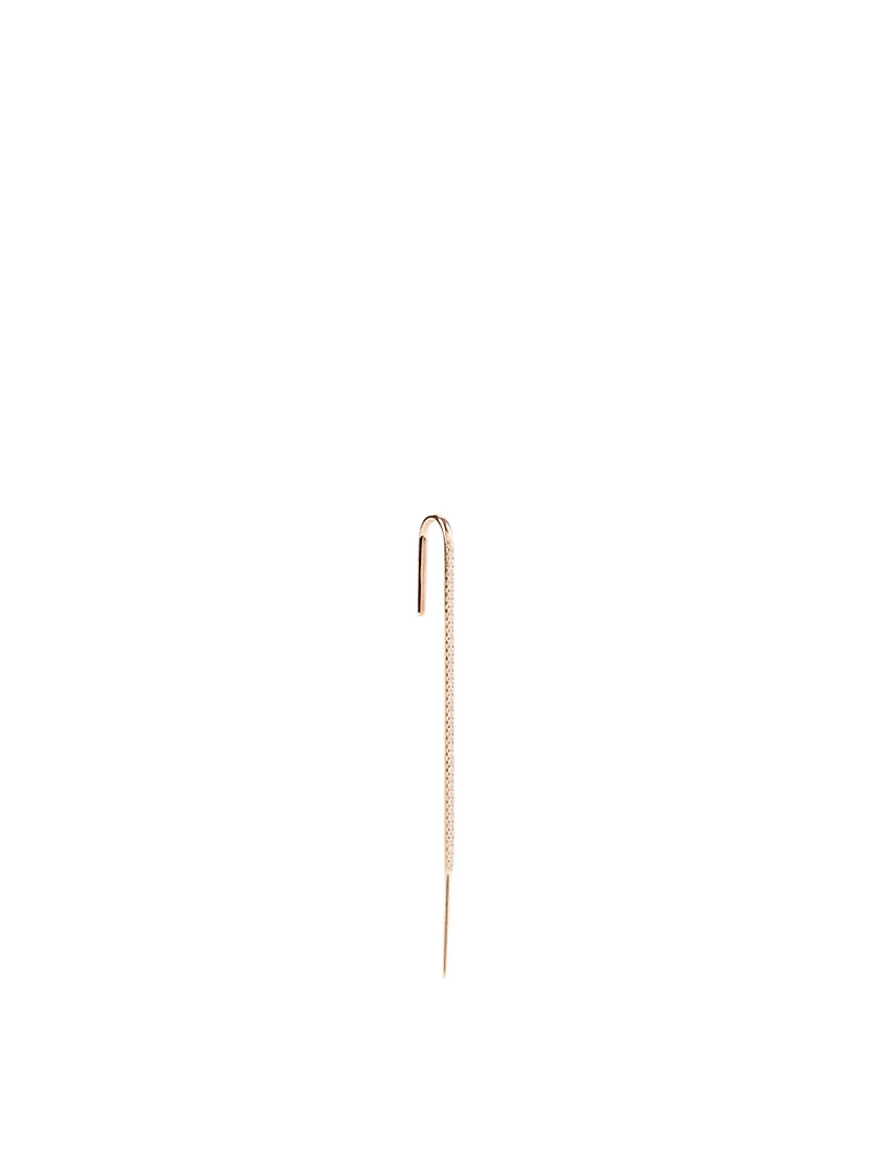 Thread 18K Rose Gold Ear Pin With Diamonds