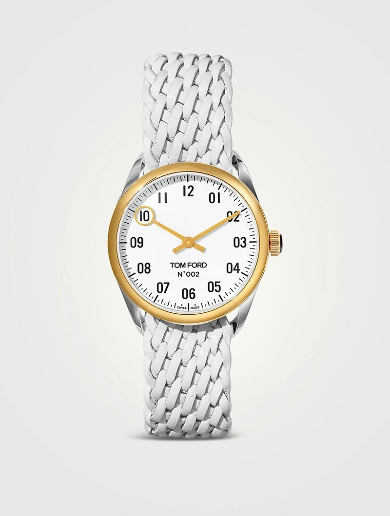 No. 002 Medium Polished Stainless Steel And 18K Gold Watch Case, 34mm