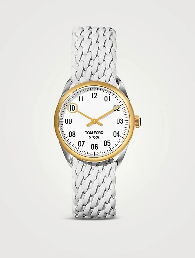 No. 002 Medium Polished Stainless Steel And 18K Gold Watch Case, 34mm