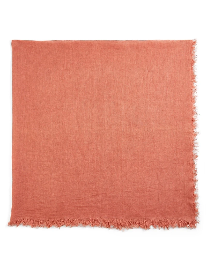 Linen Scarf With Fringe
