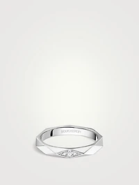 Facette Platinum Wedding Band With Diamonds