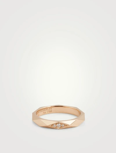 Facette 18K Rose Gold Wedding Band With Diamonds
