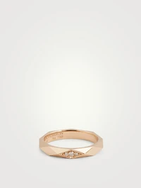 Facette 18K Rose Gold Wedding Band With Diamonds
