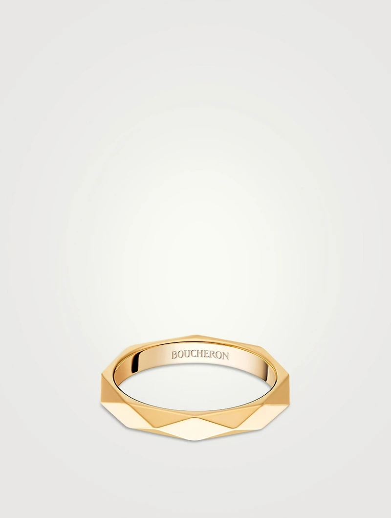 Facette Gold Wedding Band