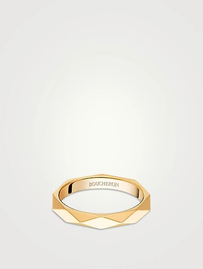 Facette Gold Wedding Band