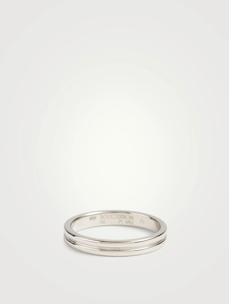Small Godron Platinum Wedding Band