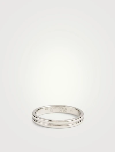 Small Godron Platinum Wedding Band