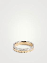 Radiant Edition Quatre Yellow And White Gold Wedding Band With Diamonds