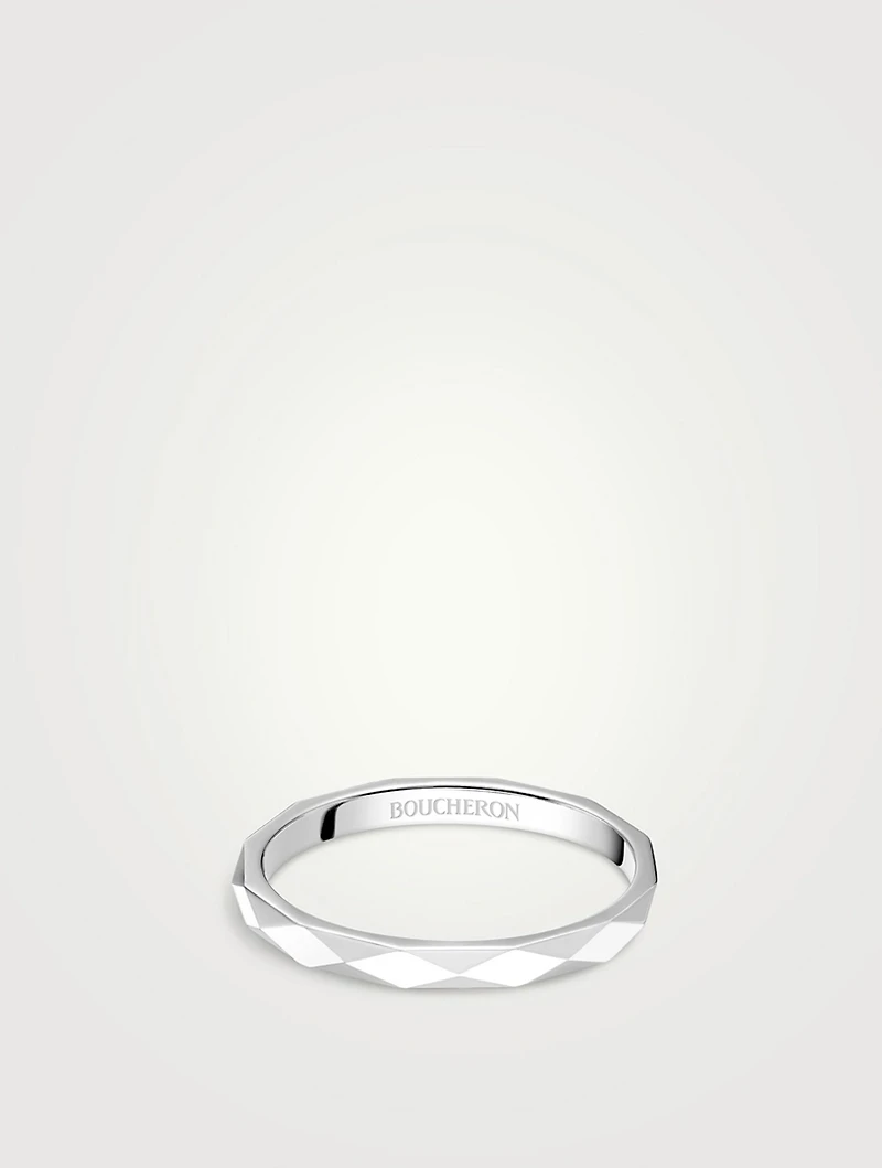 Small Facette Platinum Wedding Band