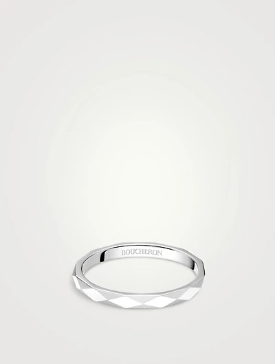 Small Facette Platinum Wedding Band