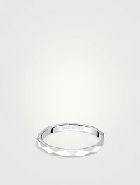 Small Facette Platinum Wedding Band