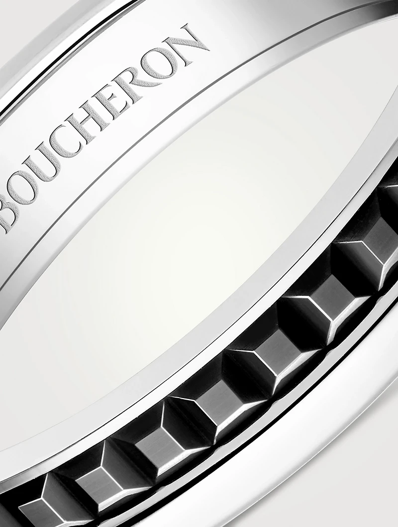 Black Edition Quatre White Gold Wedding Band With PVD