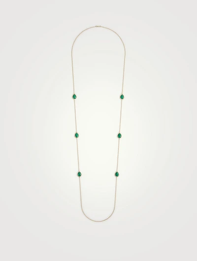 Serpent Bohème Long Gold Necklace With Malachite