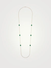 Serpent Bohème Long Gold Necklace With Malachite